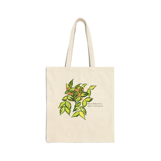Hoya Polyneura Inner Variegated Plant Lover Canvas Tote Bag