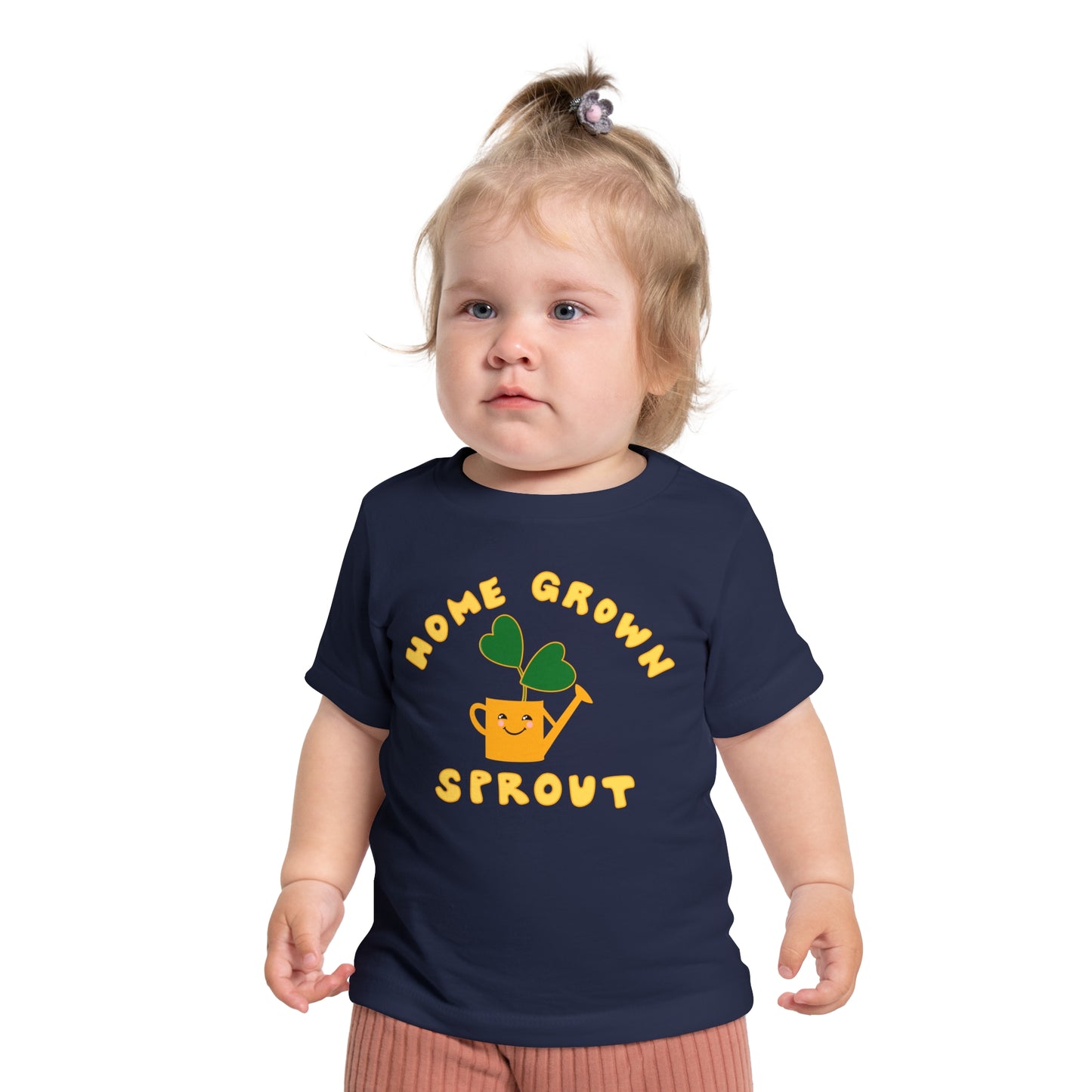 Home Grown Sprout Baby or Toddler Organic Cotton T-Shirt Yellow Orange Combo - Black, White, Navy or Pink