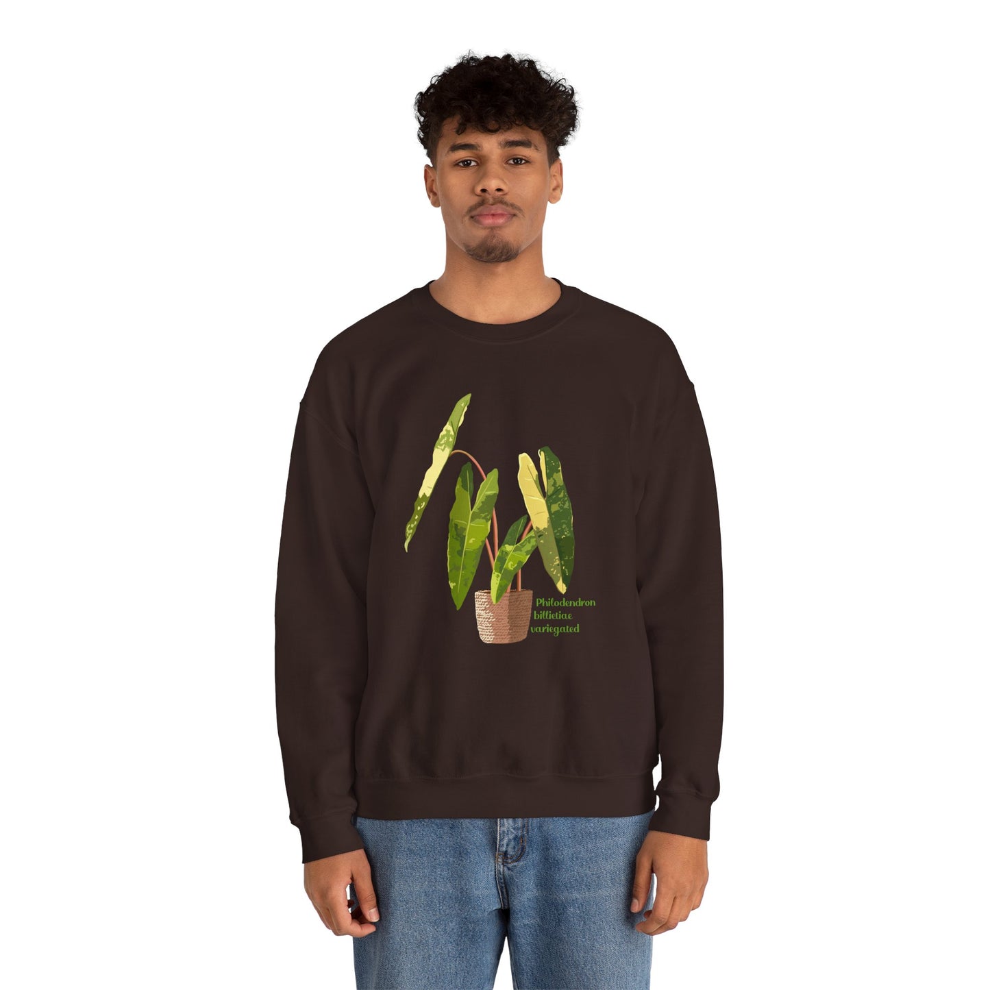 Philodendron Billietiae Variegated Plant Lover Crewneck Sweatshirt