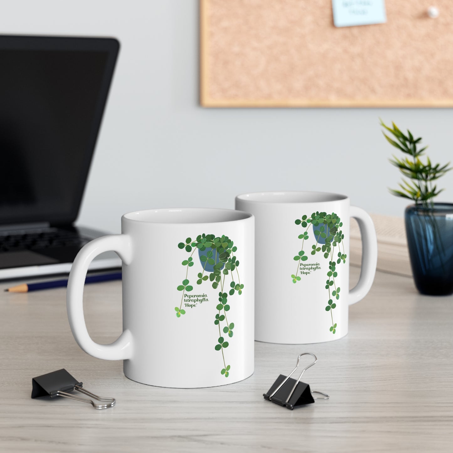 Peperomia Tetraphylla "Hope" Plant Lover Mug - White