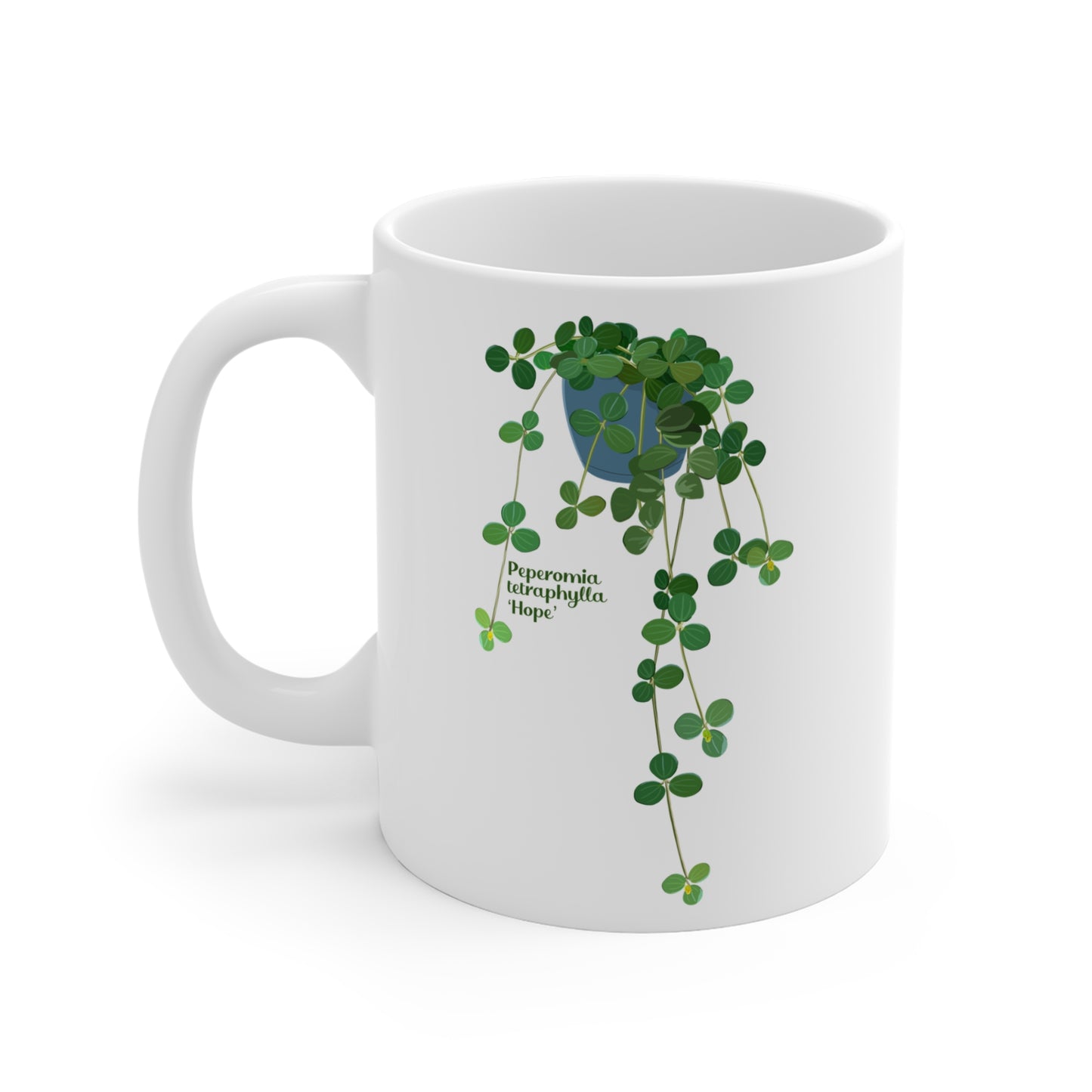 Peperomia Tetraphylla "Hope" Plant Lover Mug - White