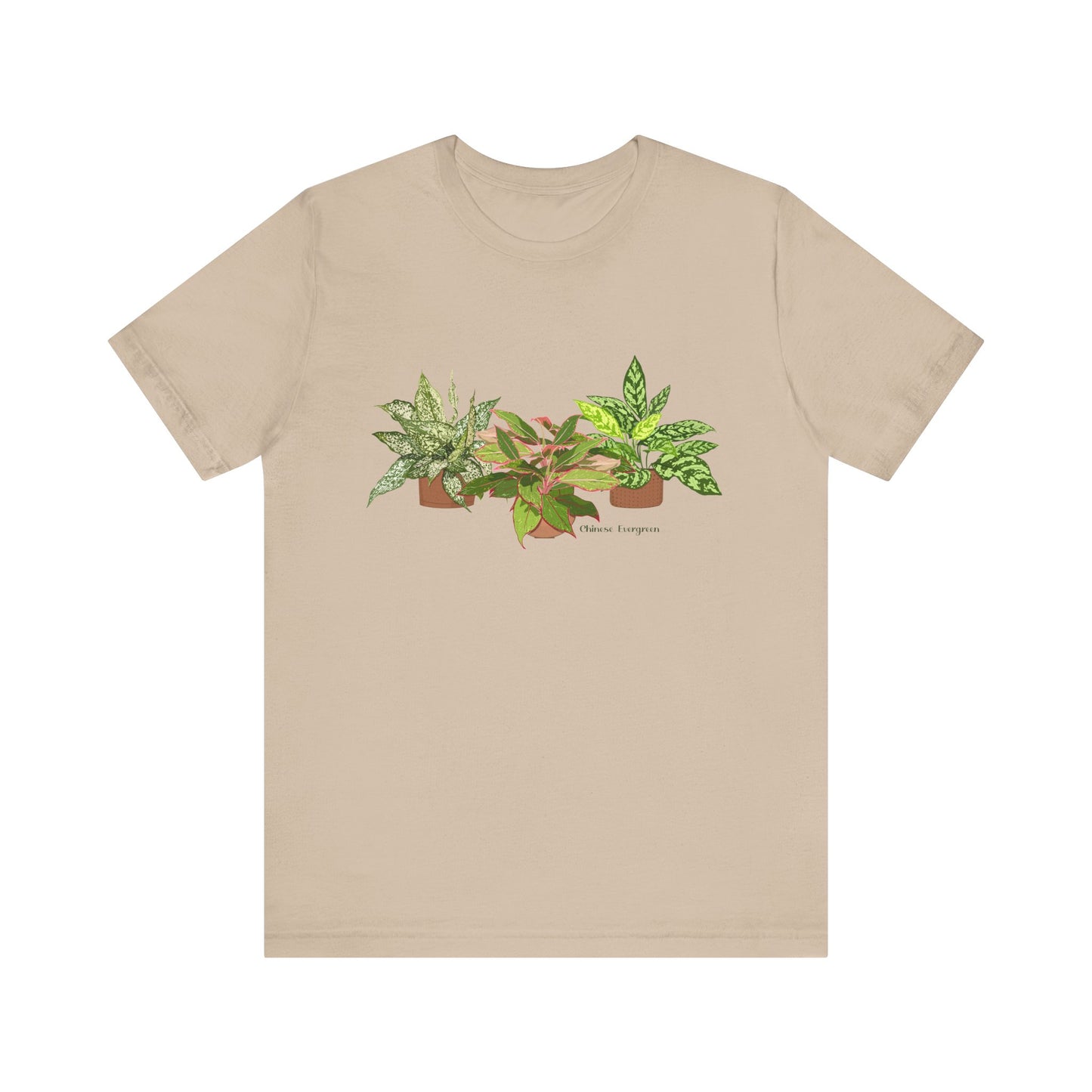 Chinese Evergreen Trio T-Shirt for Plant Lovers - White, Black, Mauve, Tan or Sage