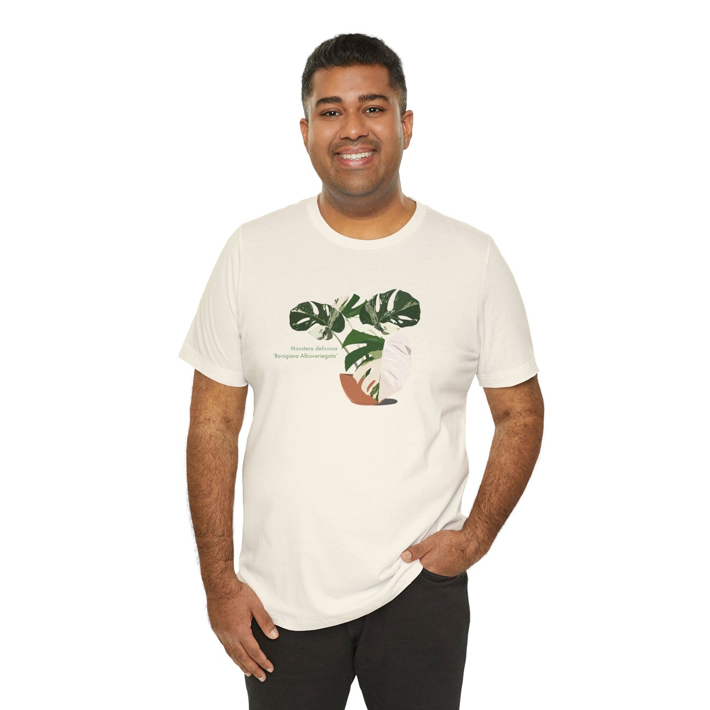 Monstera Deliciosa Borsigiana Albo Variegata Plant Lover T-Shirt - White, Natural, Black
