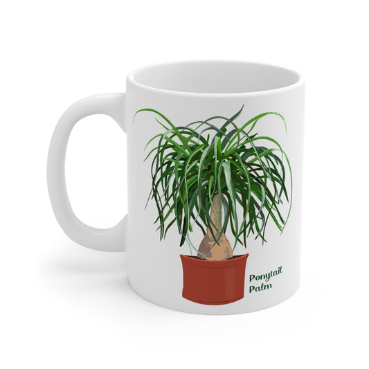 Ponytail Palm Plant Lover Mug - White