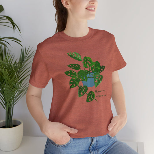 Monstera Adansonii Plant Lover T-Shirt - Heather Clay