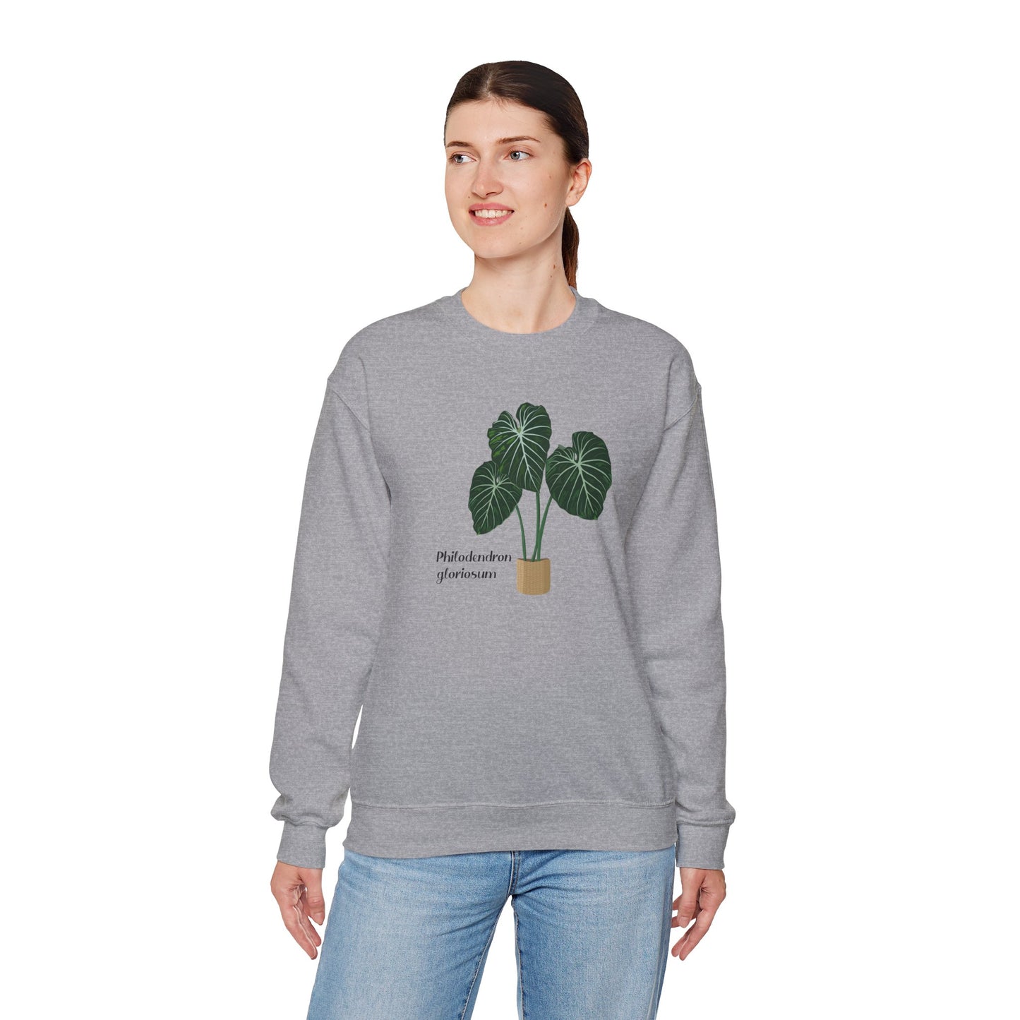 Philodendron Gloriosum Plant Lover Sweatshirt - Grey