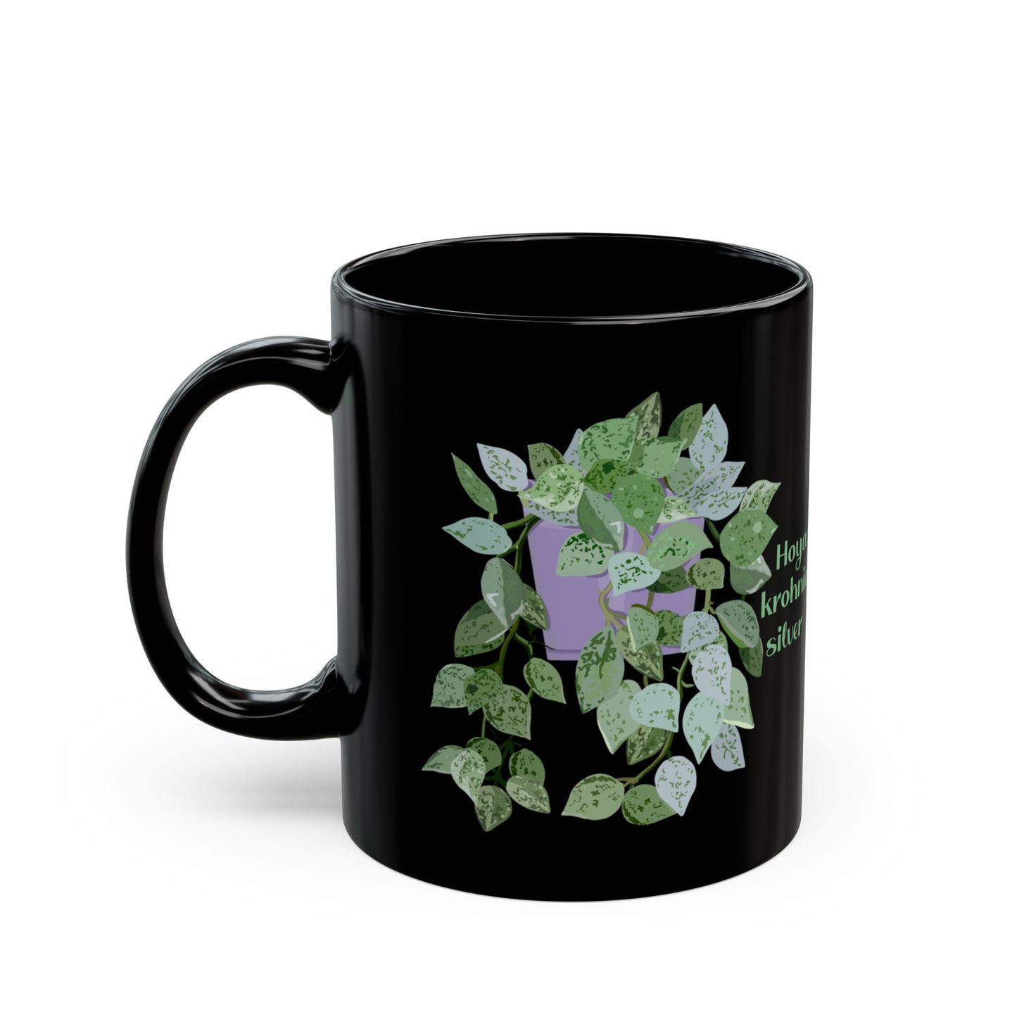 Hoya Krohniana Silver Plant Lover Mug - Black