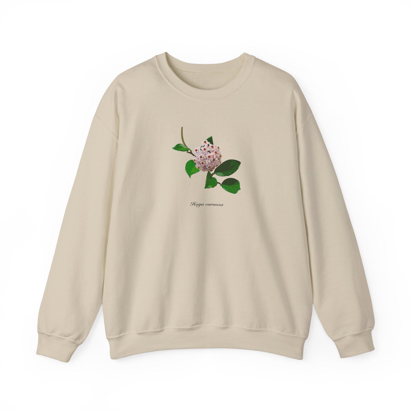 Hoya Carnosa in Bloom Plant Lover Crewneck Sweatshirt - Beige