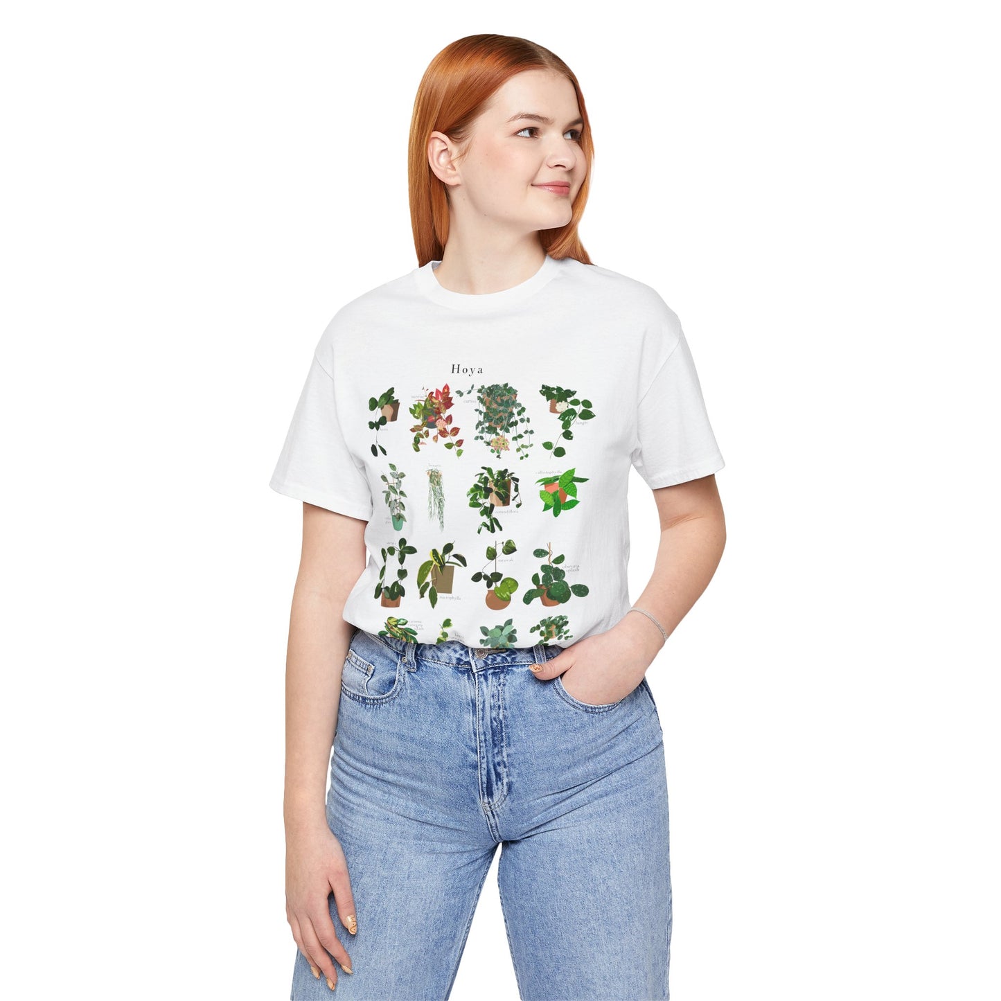 Hoya Chart T-Shirt for Plant Lovers - White, Natural