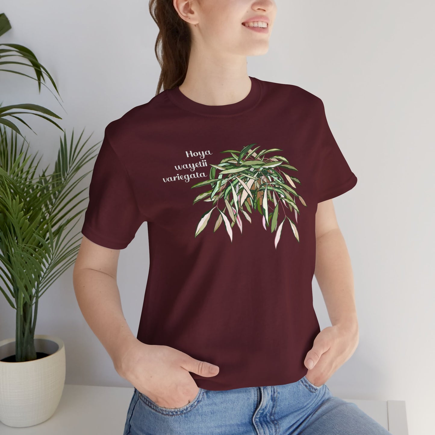 Hoya Wayetii Variegata Plant Lover T-Shirt - Maroon