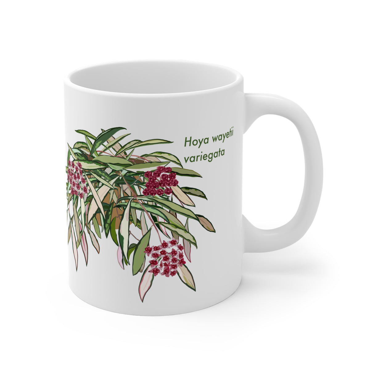 Blooming Hoya Wayettii Plant Lover Mug - White