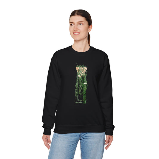 Hoya Linearis Plant Lover Crewneck Sweatshirt - Black