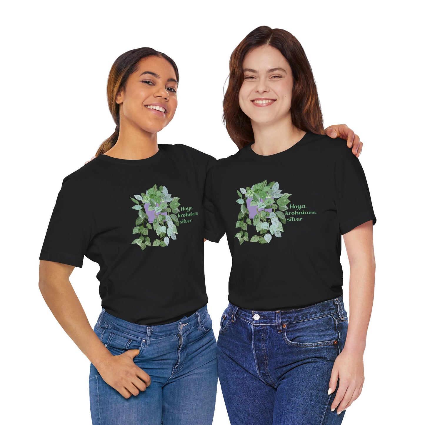 Hoya Krohniana Silver Plant Lover T-Shirt - Black