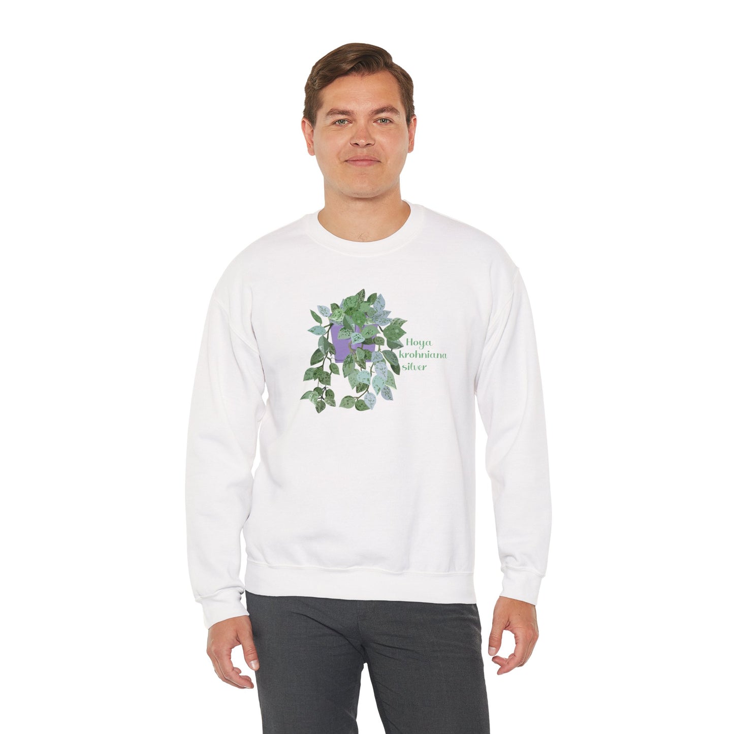 Hoya Krohniana Silver Plant Lover Crewneck Sweatshirt