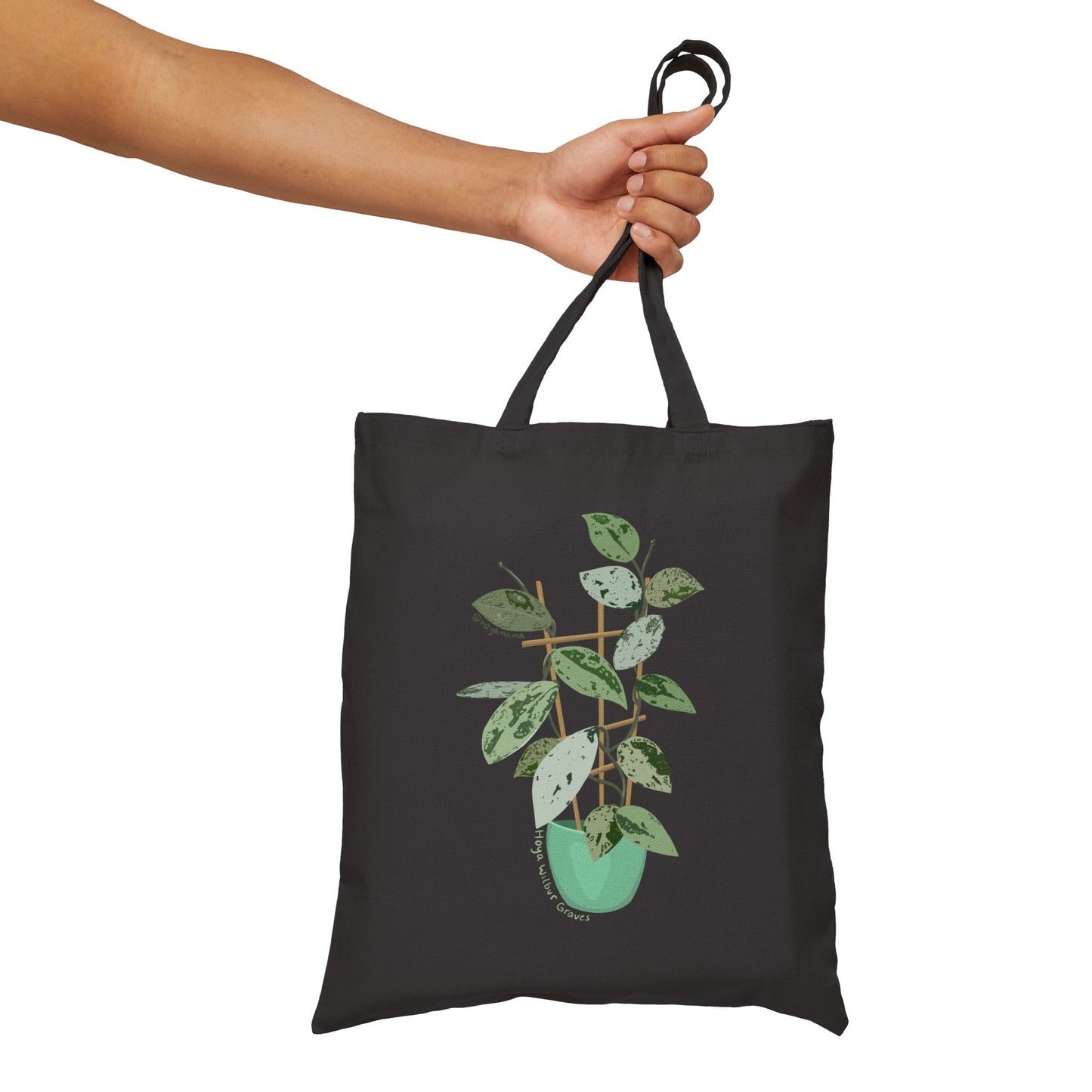 Hoya Carnosa Plant Lover Canvas Tote Bag - Black