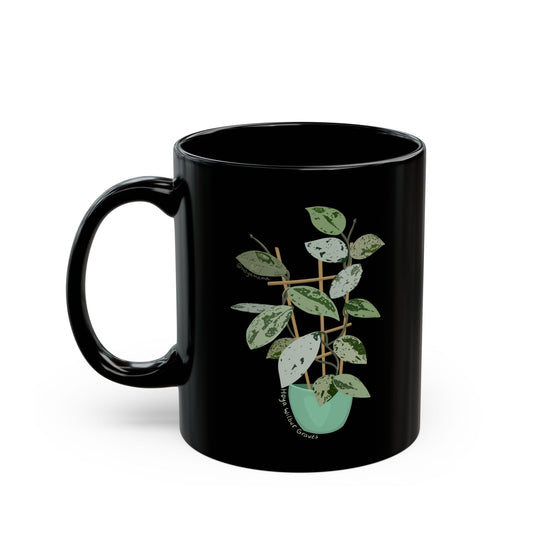 Hoya Carnosa Plant Lover Mug - Black