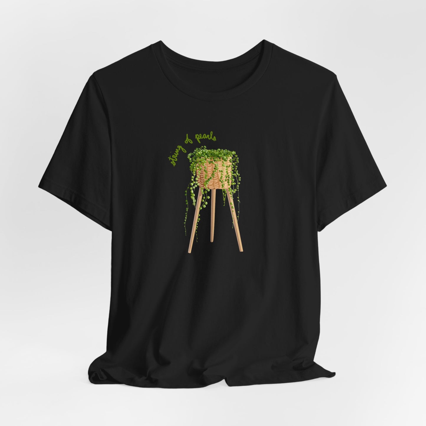 String of Pearls Succulent Lover T-Shirt - White, Natural, Black