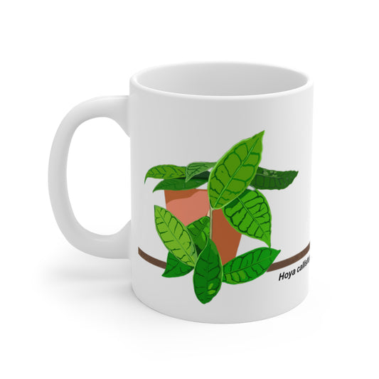 Hoya Callistophylla Plant Lover Mug - White