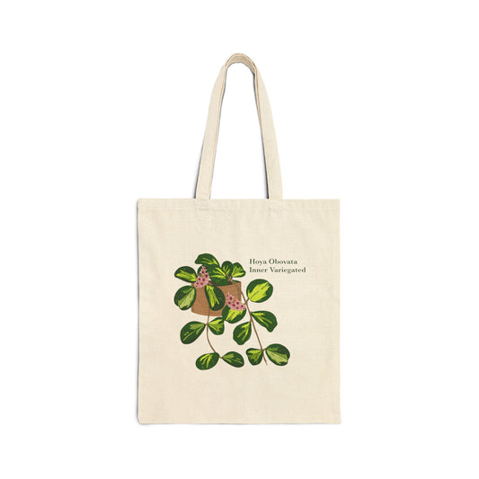 Hoya Obovata Inner Variegated Plant Lover Canvas Tote Bag