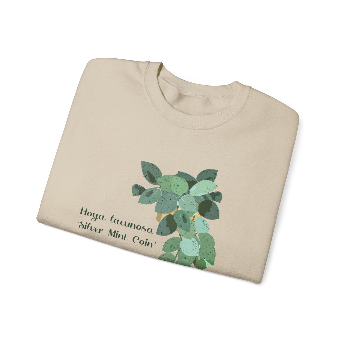 Hoya Lacunosa 'Silver Mint Coin' Plant Lover Crewneck Sweatshirt - Beige