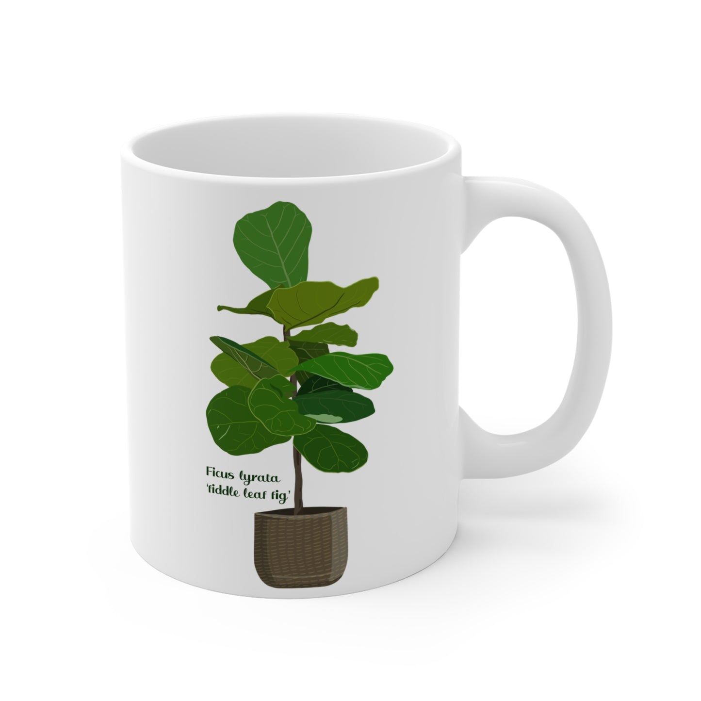 Ficus Lyrata "Fiddle Leaf Fig" Plant Lover Mug - White