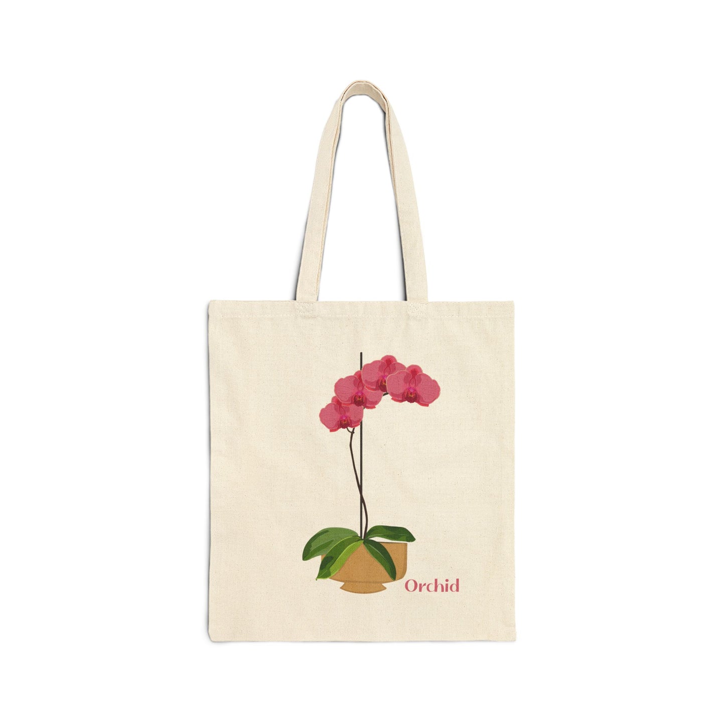 Pink Orchid Plant and Flower Lover Canvas Tote Bag