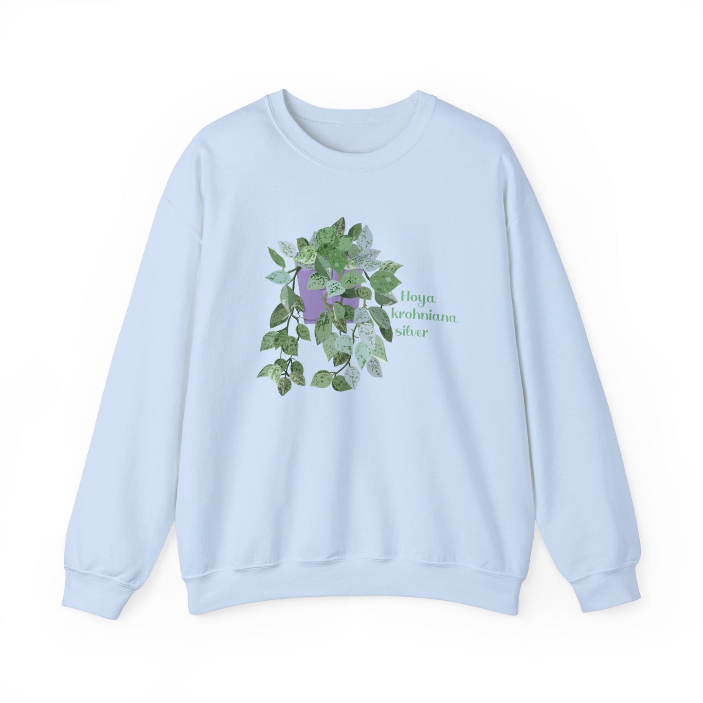 Hoya Krohniana Silver Plant Lover Crewneck Sweatshirt - Light Blue