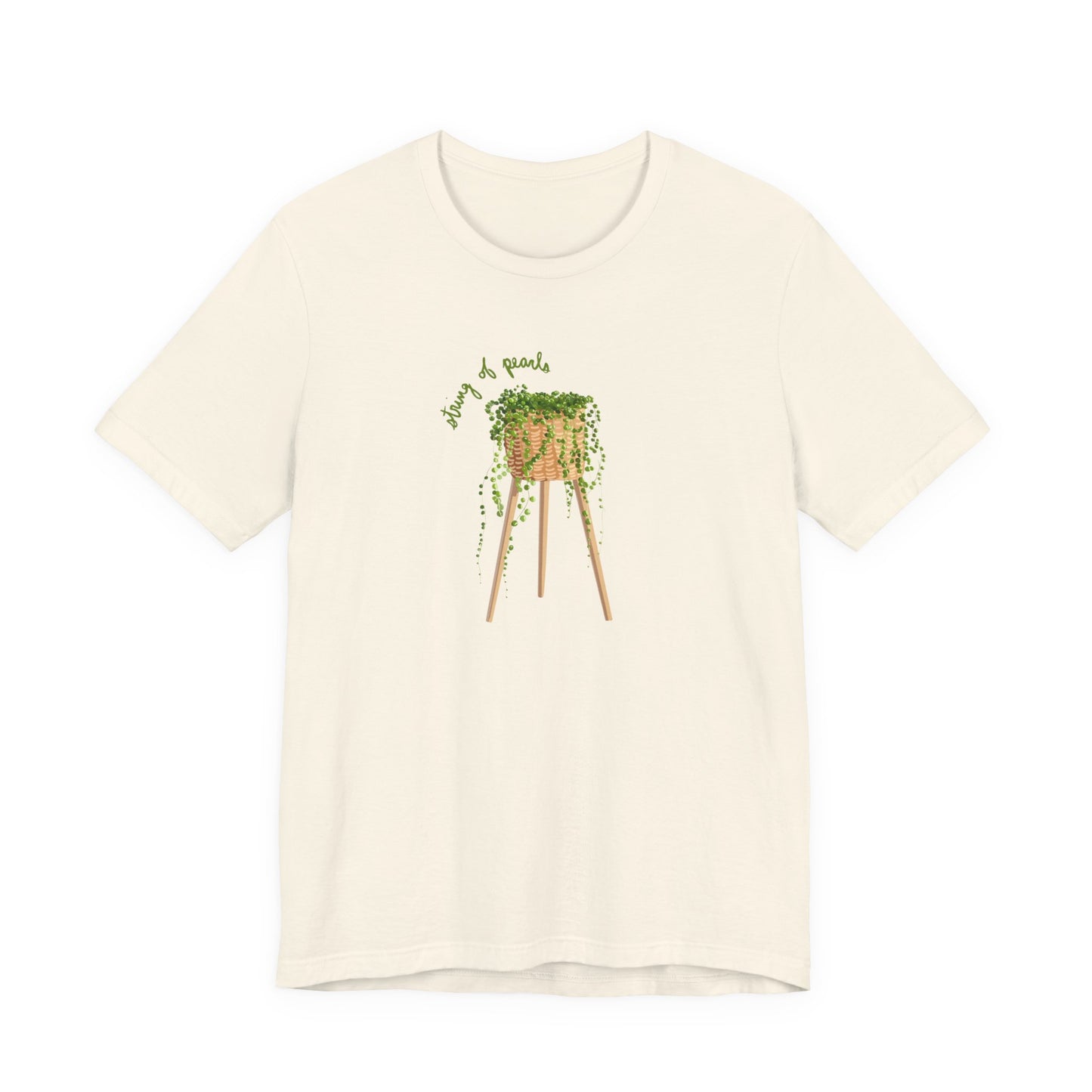 String of Pearls Succulent Plant Lover T-Shirt - White, Natural, Black