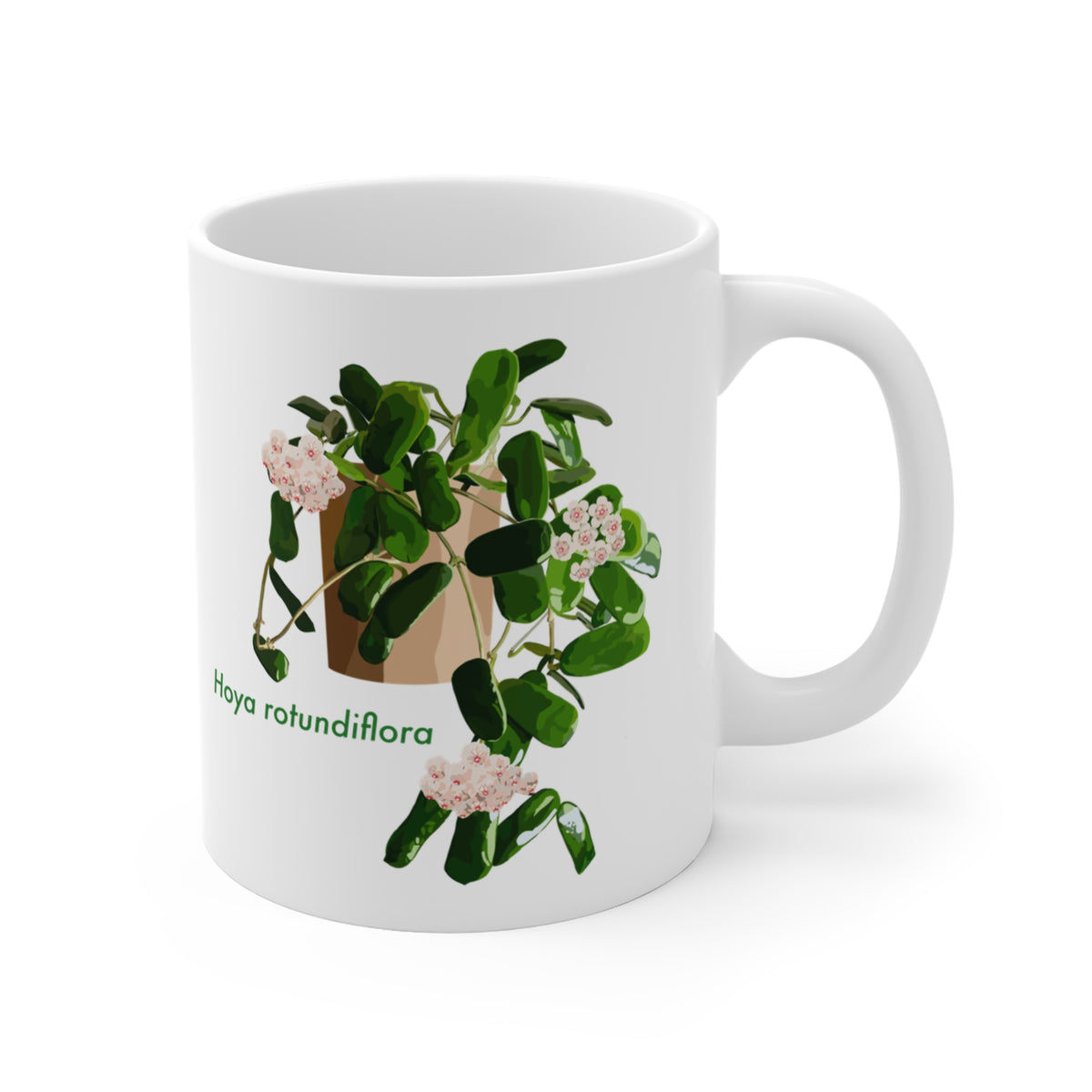 Blooming Hoya Rotundiflora Plant Lover Mug - White
