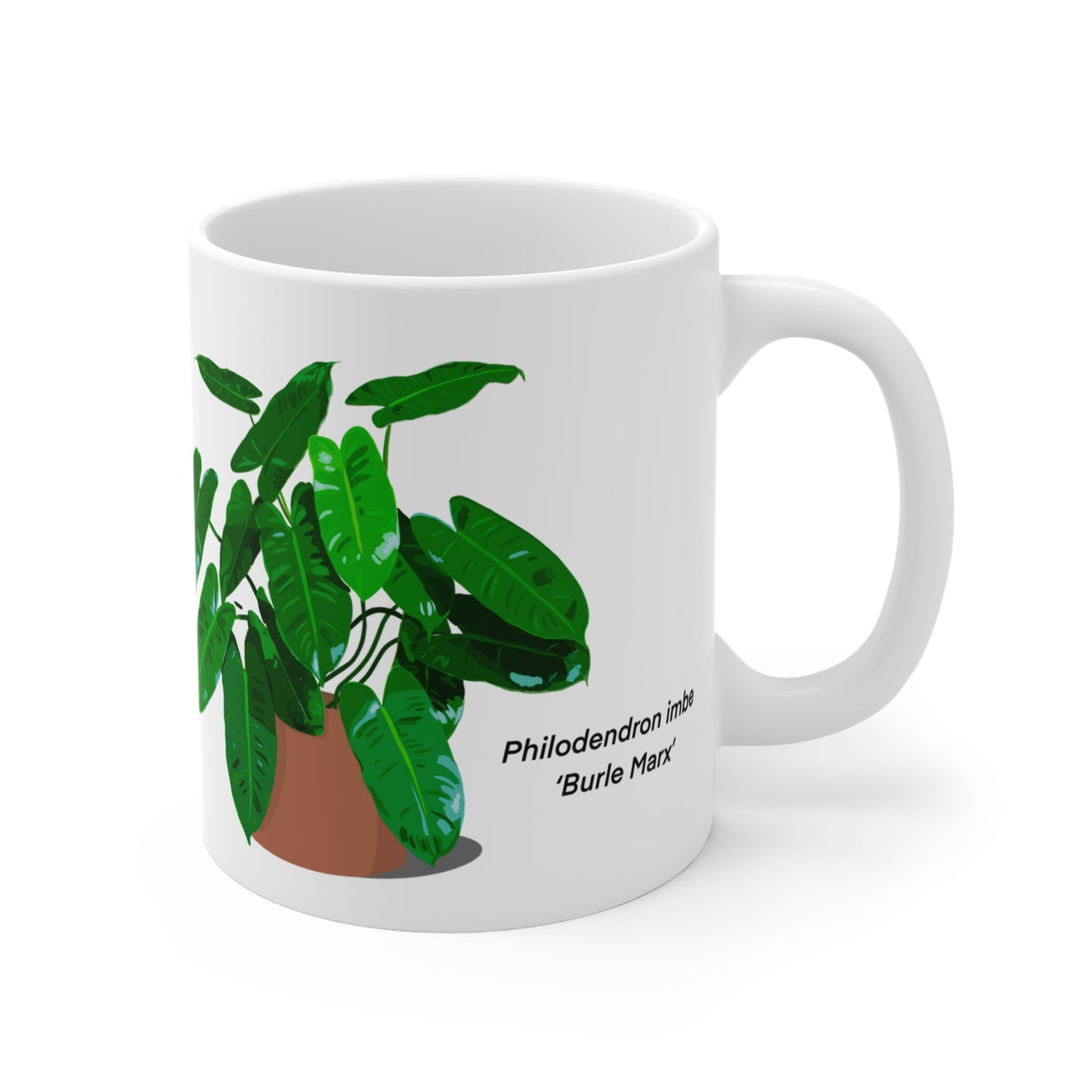 Philodendron Imbe "Burle Marx" Plant Lover Mug - White