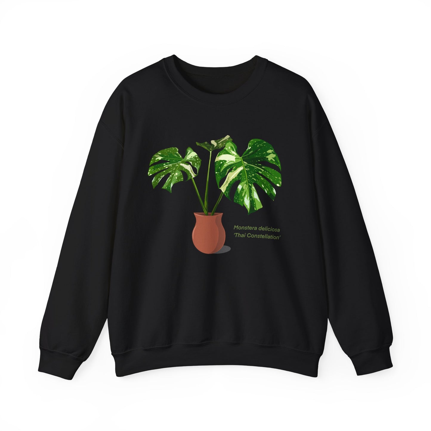 Monstera Deliciosa Thai Constellation Plant Lover Crewneck Sweatshirt