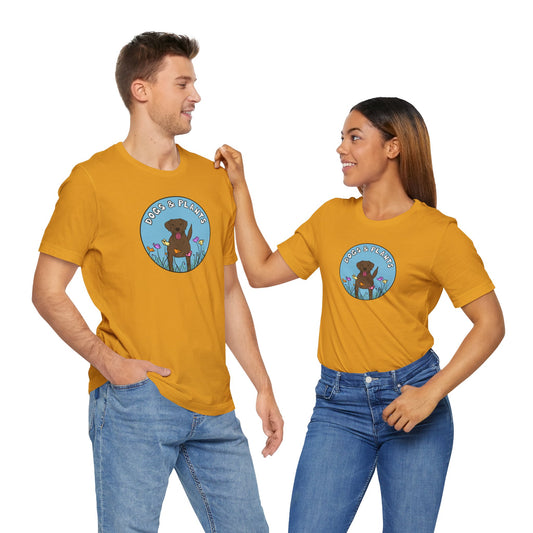 Dogs & Plants T-Shirt for Brown Lab & Plant Lovers - Mustard