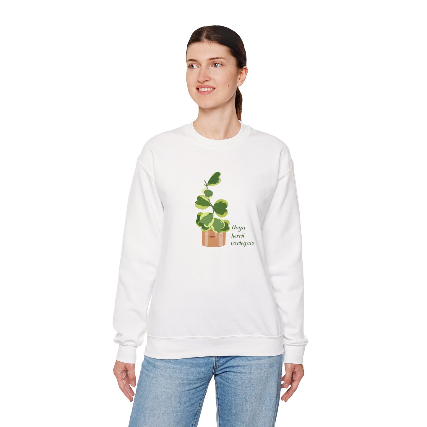 Hoya Kerrii Variegata Plant Lover Crewneck Sweatshirt