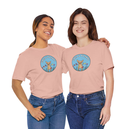 Dogs & Plants T-Shirt for Chihuahua & Plant Lovers - Peach
