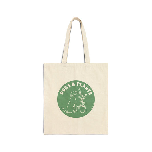 Dogs & Plants Lover Canvas Tote Bag