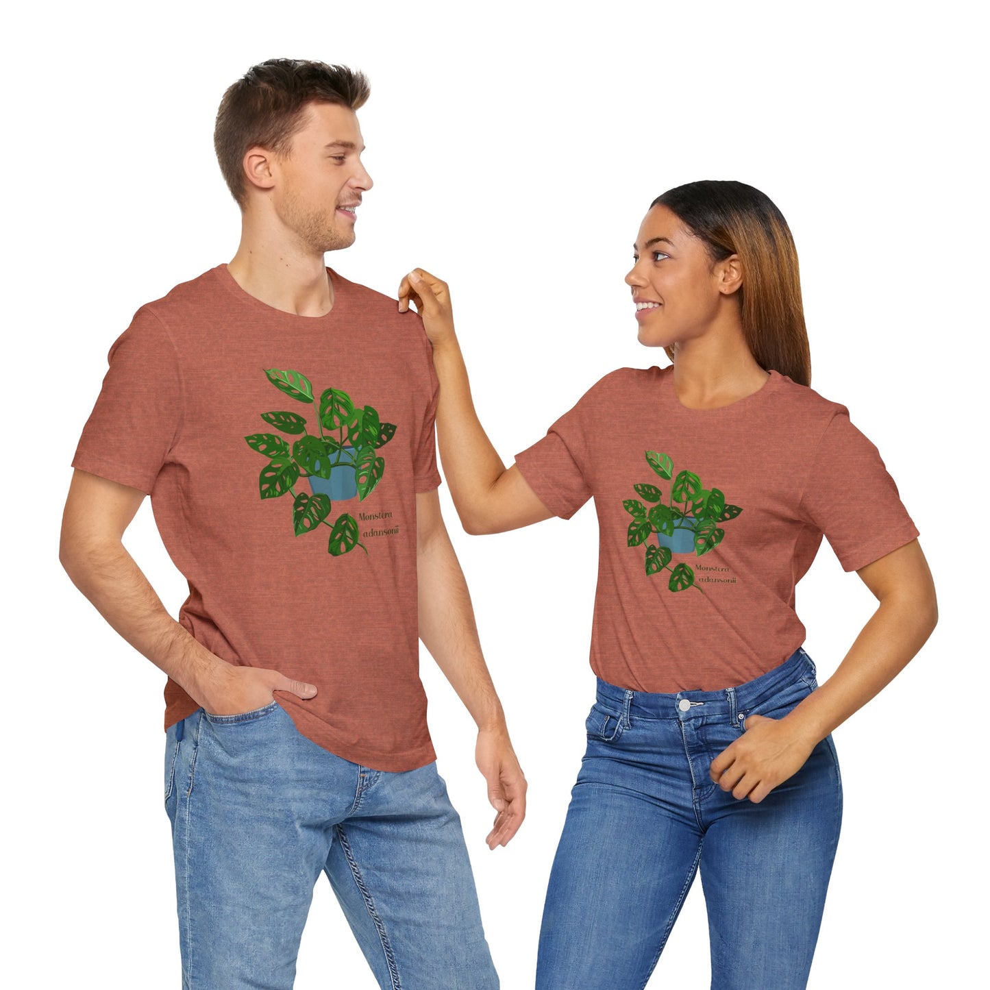 Monstera Adansonii Plant Lover T-Shirt - Heather Clay