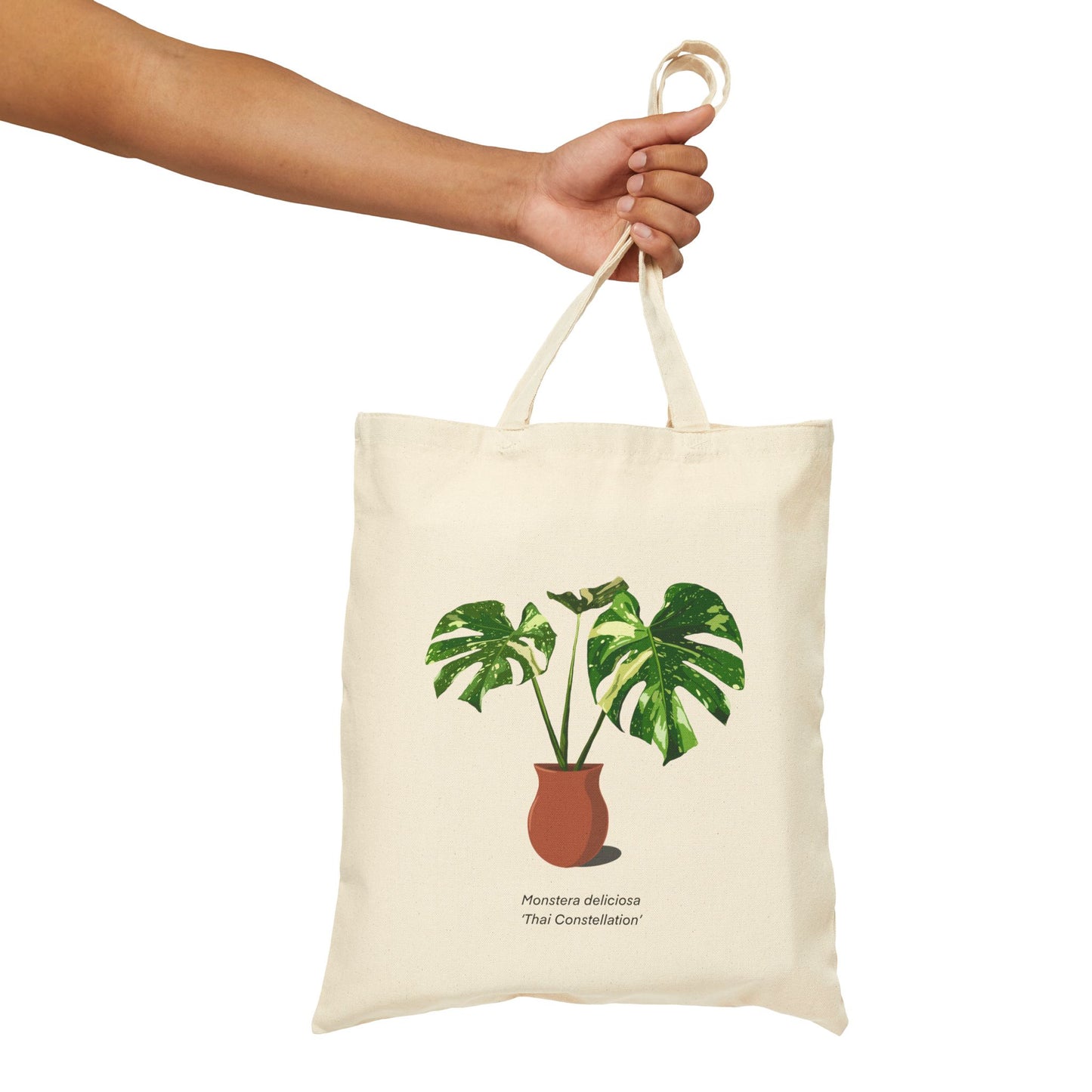 Monstera Deliciosa 'Thai Constellation' Canvas Tote Bag