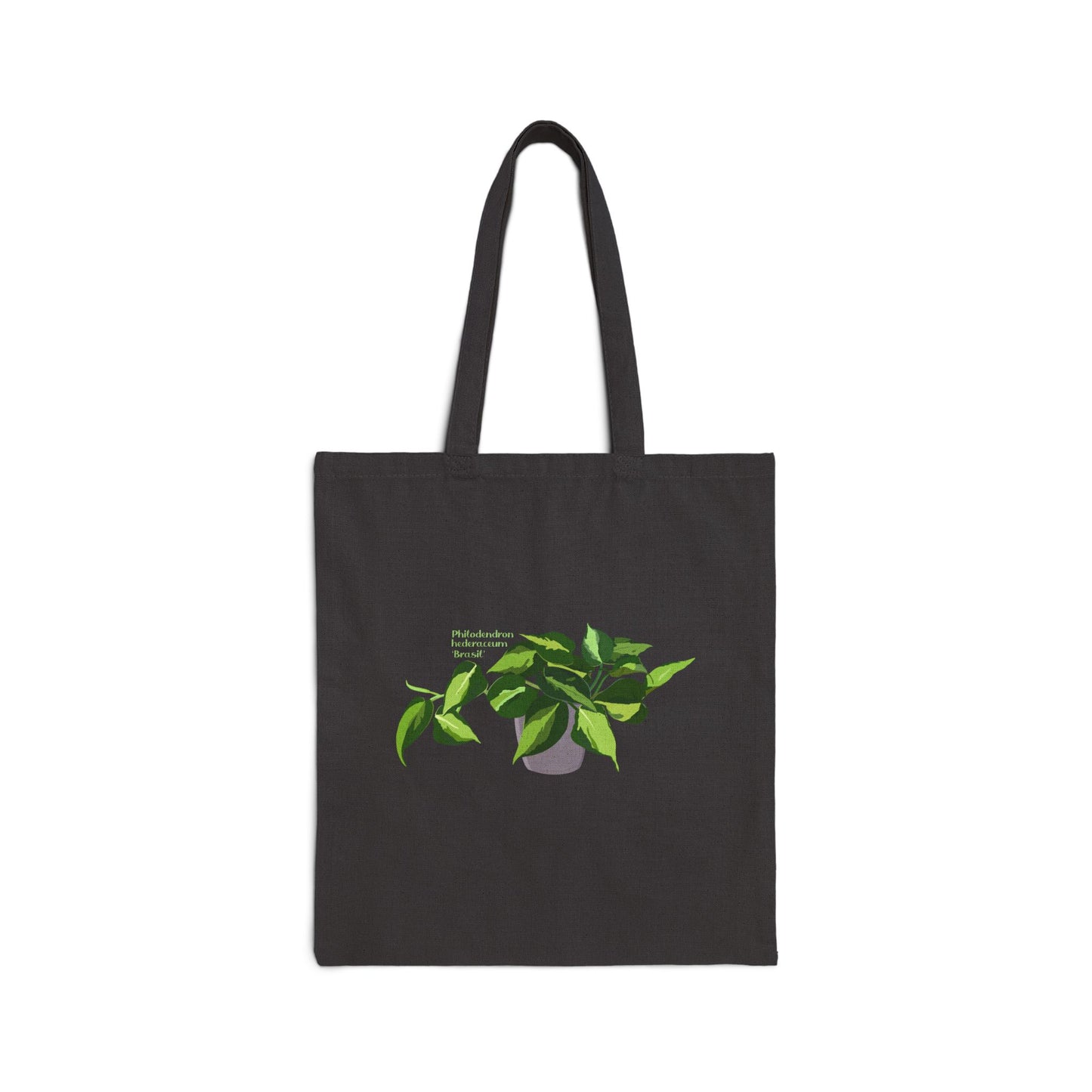 Philodendron Brasil Canvas Tote Bag - Black