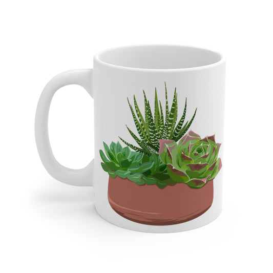 Succulent Bowl for Succulent Lovers Mug - White