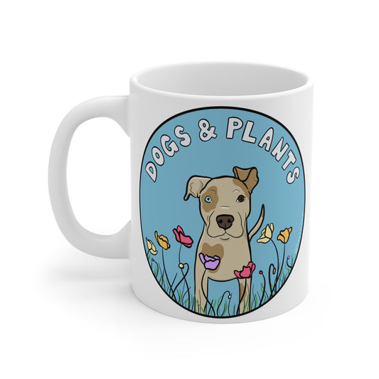 Dogs & Plants Pitbull & Plant Lover Mug - White