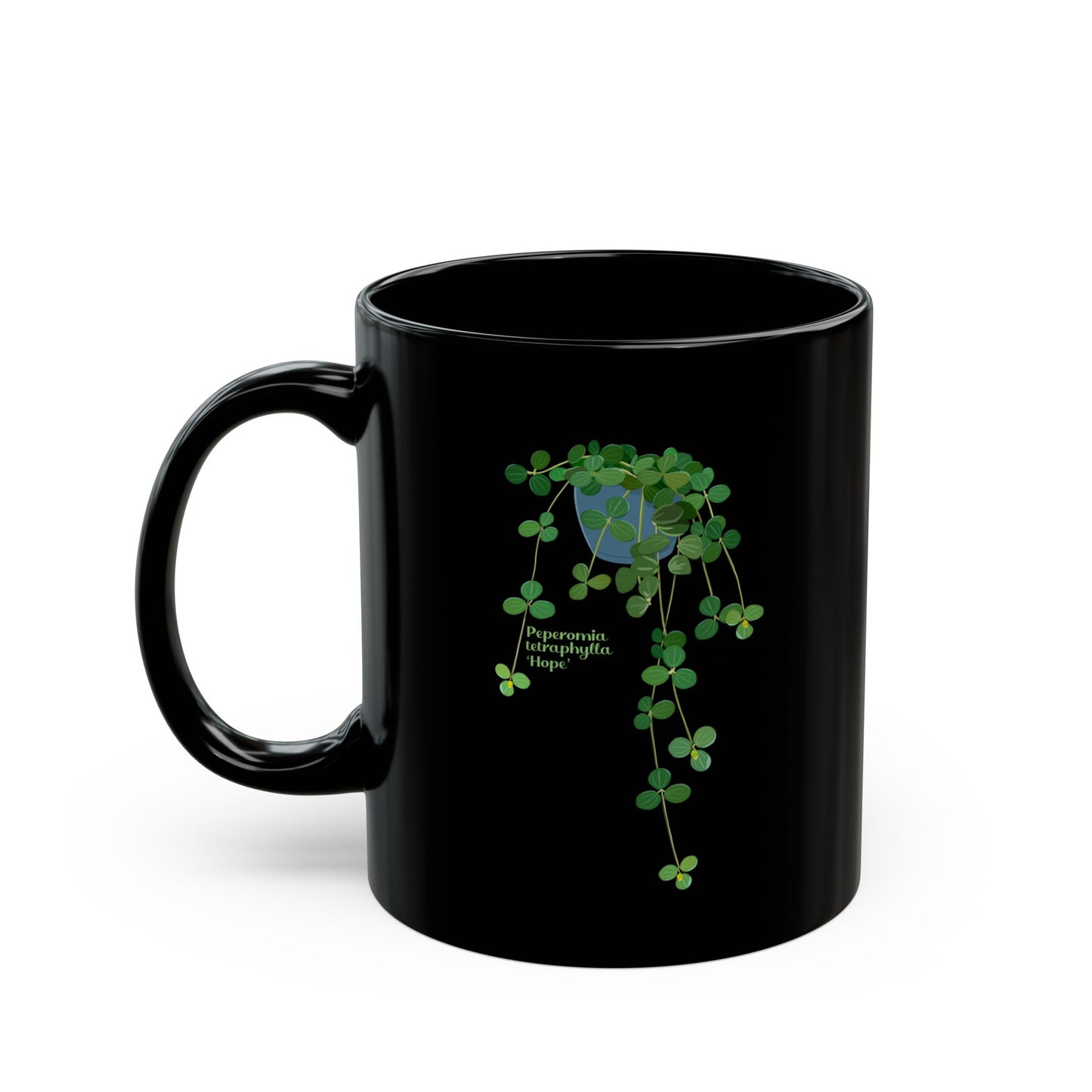 Peperomia Tetraphylla "Hope" Plant Lover Mug - Black