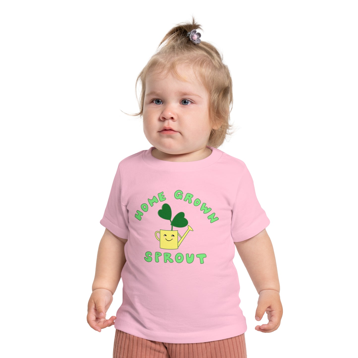 Home Grown Sprout Baby or Toddler Organic Cotton T-Shirt Yellow Green Combo - Black, White, Navy or Pink