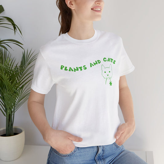 Plants and Cats Lover T-Shirt - White