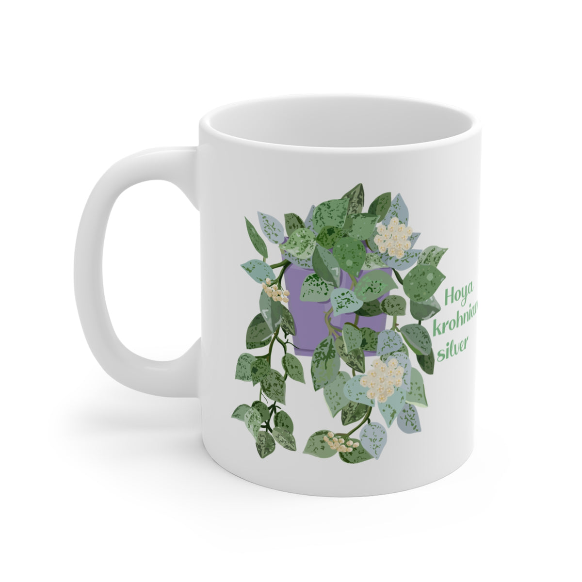 Blooming Hoya Krohniana Silver Plant Lover Mug - White