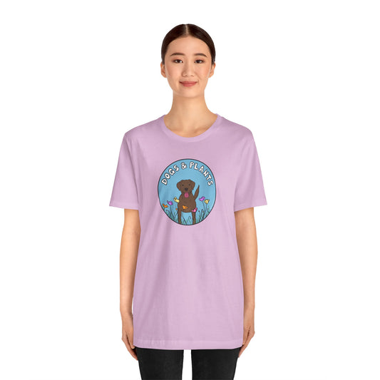 Dogs & Plants T-Shirt for Brown Lab & Plant Lovers - Lilac
