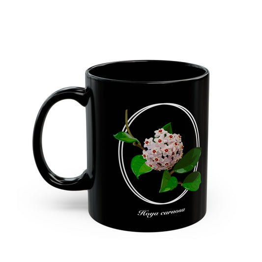 Hoya Carnosa in Bloom Plant Lover Mug - Black