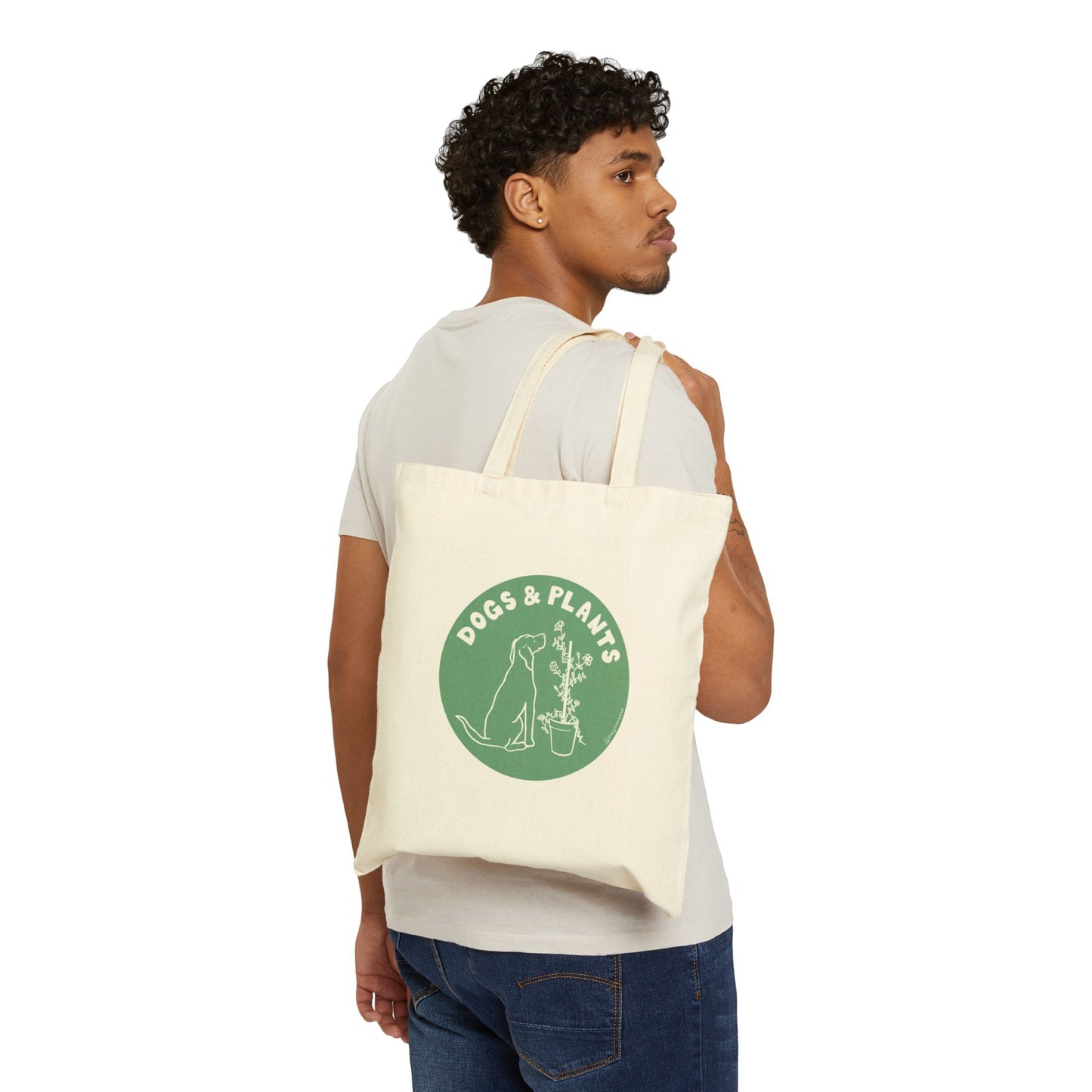 Dogs & Plants Lover Canvas Tote Bag