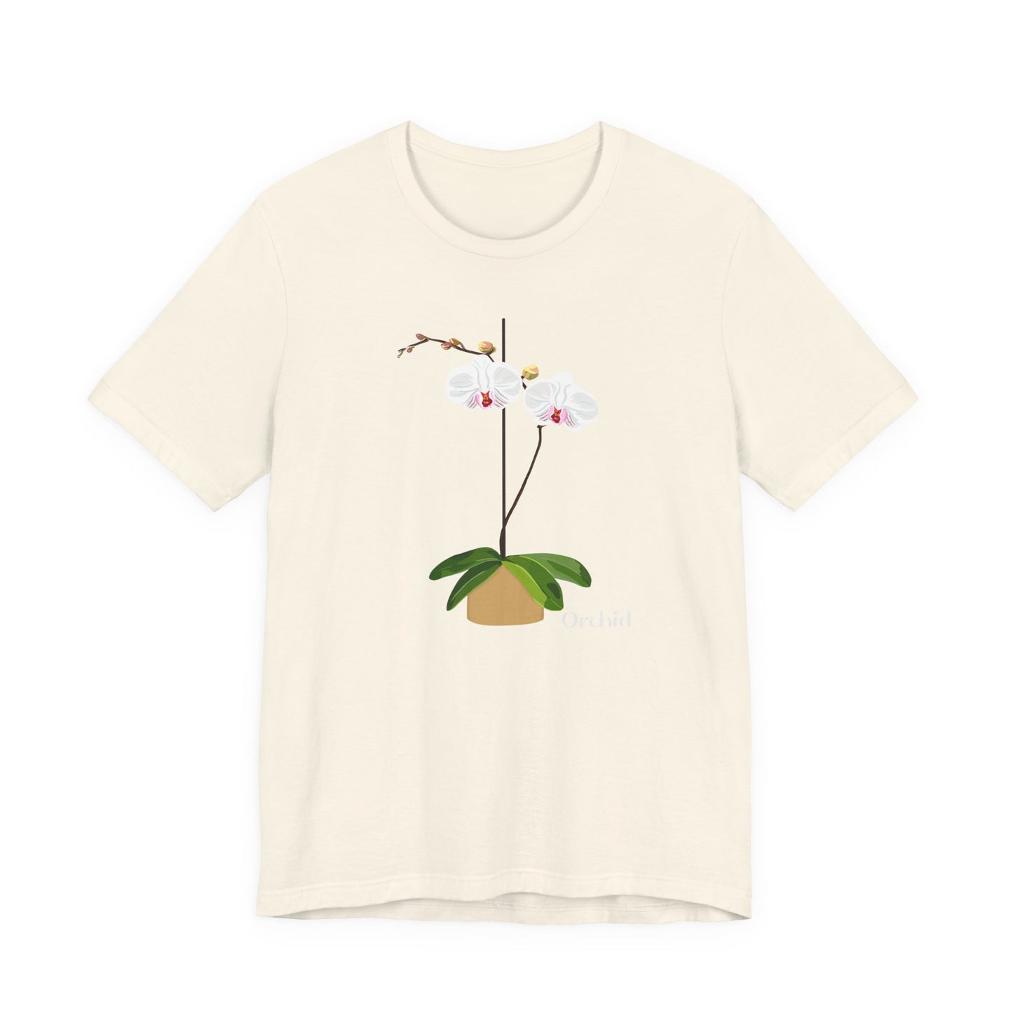 White Orchid T-Shirt for Plant and Flower Lovers - White, Natural, Black, Lilac