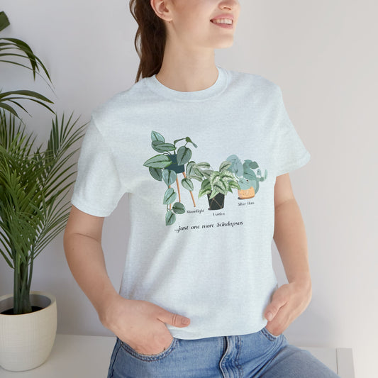 Scindapsus Trio Plant Lover T-Shirt - Heather Ice Blue