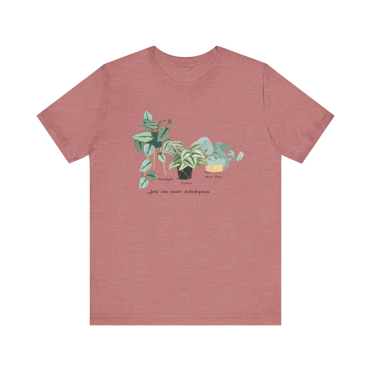 Scindapsus Trio Plant Lover T-Shirt - Heather Mauve